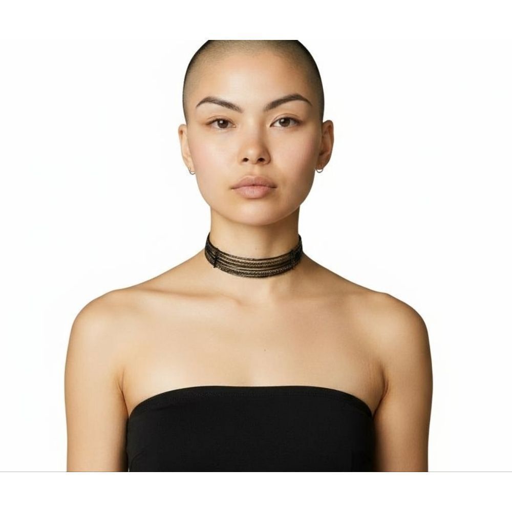 Black Vintage Beaded Choker